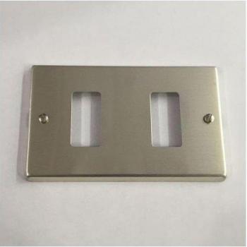 Silmet Placca Alluminio Champagne OX FEB Compatibile con Magic 2 Fori