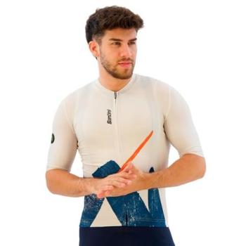 Maglia Ciclismo Note Uomo XXL Blu e Bianco