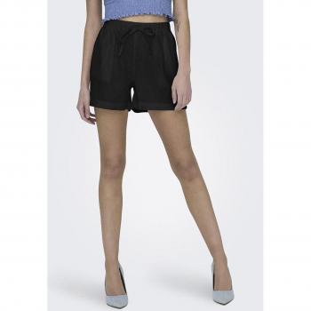 ONLY Caro Shorts aus Viskose-Leinen-Mix, Schwarz, XS