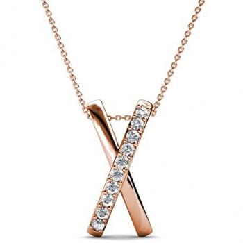 Bijou Collier X Duo Or Rose Cadeau Anniversaire