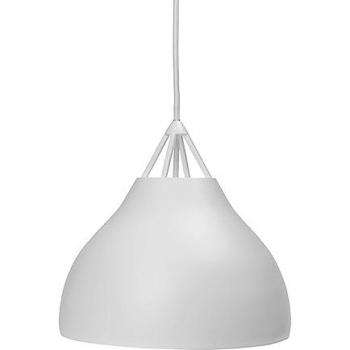 Lámpara aérea Dyberg-Pyra 29 cm, tonalidad blanca con soporte metálico