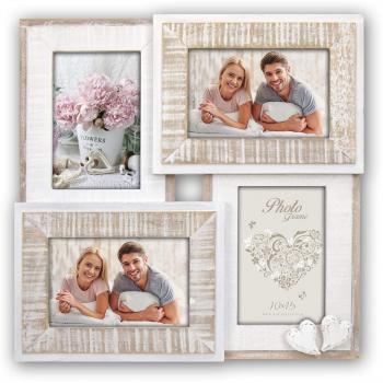 ZEP Molveno Cornice portafoto in Legno, Beige/Bianco, per 4 immagini formato 10 x 15 cm