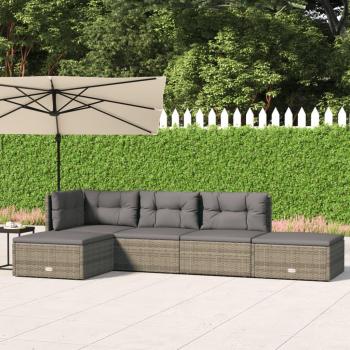 VidaXL 5-teiliges Garten-Lounge-Set mit Kissen in Grau