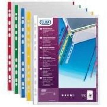 Pochettes Perforate A4 con Bordo Verde in Polypro 0,09 mm