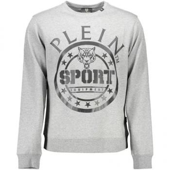 Plein Sport Gray Stretch Cotton Turtleneck – XL (Extra Large)