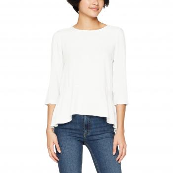 Top Vero Moda Vmboca Frill 3/4, Camiseta sin Mangas para Mujer, Blanco
