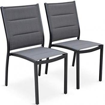 Sedie Patio Moderno in Alluminio con Tappeti Textilene 2x