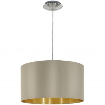 Lampadario a sospensione Maserlo Acciaio Nichel Tortora – E27, 1 lampada