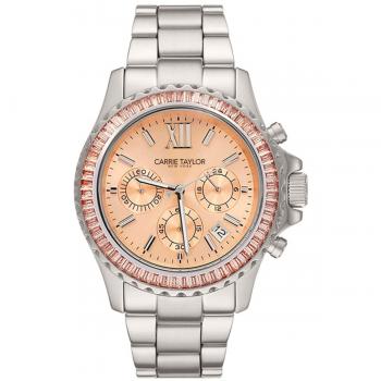 Carrie Taylor Astoria 42mm Silver and Rose Gold Chronograph
