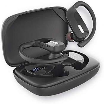 Fontastic True Wireless Stereo In-Ear-Sportkopfhörer 'Rave' mit Ohrbügel, Schwarz, one Size