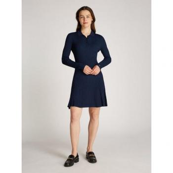 Tommy Hilfiger Modenschmuck: RAYON CABLE Strickkleid – 2XL, Metallic Label