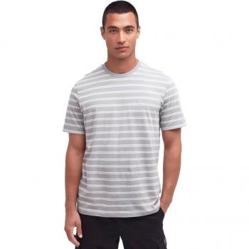 Barbour T-Shirt in Grey for Men with Bernie Stripe