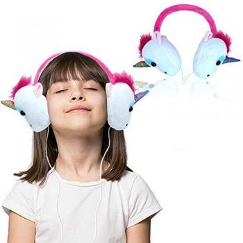 Playful Unicorn Audio Earphones – Girls’ Pink & White