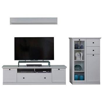 Mueble de Televisión 3 Piezas Blanco Mate 180 cm