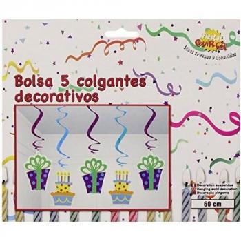 Festone decorativo con 5 pendenti 60cm in carta per feste e party vari