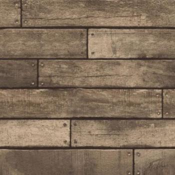 Wood Plank Chic Marron Fine Décor