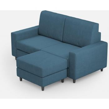 Sofá Sakar 70cm x 70cm con Puf L168xP145 en Tonalidad Avio