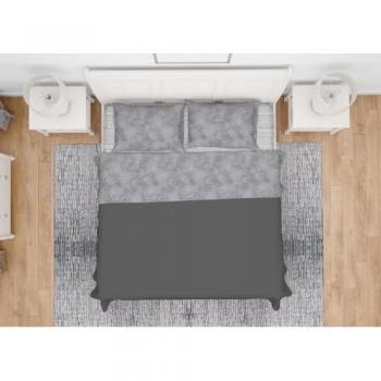 Set di Lenzuola Morbidamente Flanellate 100% Cotone – Lilly Piazza e Mezza, Grigio