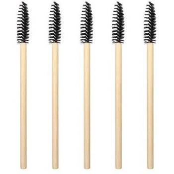 100 Disposable Makeup Brushes with Bamboo Handles