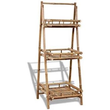 VidaXL 3-Tier Bamboo Plant Display Rack