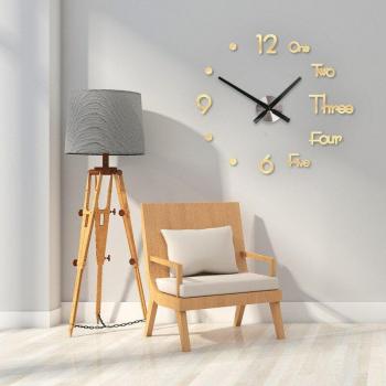 Reloj de pared moderno con agujas autoadhesivas