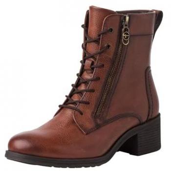 Bottines Tamaris en cuir cognac