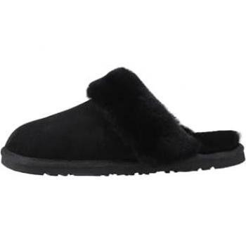 Suede Samantha Zwarte Damespantoffel