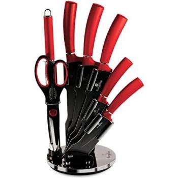 Juego de Cuchillos de Cocina Berlinger Haus Burgundy con Soporte Acrílico