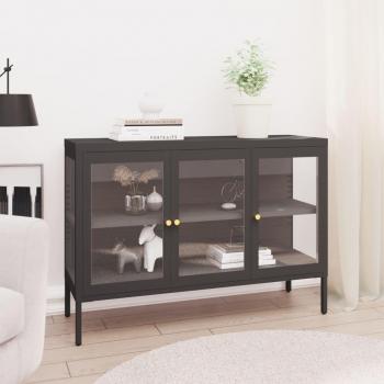 VidaXL Armoire de Rangement Buffet Salon Intérieur Anthracite 105x35x70 cm Acier et Verre