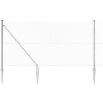 Vidaxl Clôture Treillis 7 Poteaux 1x10 m Acier Galvanisé
