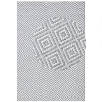 Northrugs Flachgewebe-Teppich Karo in Grau, 80 cm x 150 cm, 8 mm