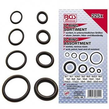 ASSORTIMENT DE JOINTS TORIQUES 225 PIÈCES 3 À 22 MM