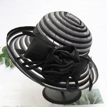 Sombrero Boda Fedora Blanco Negro