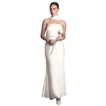 Coast Women's Ivory Drape Scarf Fishtail Bridal Gown