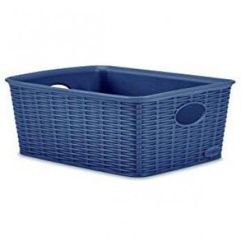 Cestino in Rattan Blu Stefanplast 25 x 19.5 x 10 cm