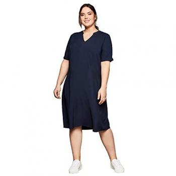 Sheego A-Linien Kleid aus leichter Viskose in Marineblau, Größe 40 für Damen