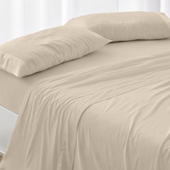 Juego de Ropa de Cama Algodón 180 Hilos, Blanco Suave – 6 Medidas