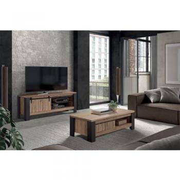 Ensemble Clodius – Salon TV & Table basse scarlet (tiroir + niche)