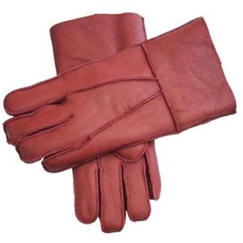 Infinity Unisex Schaffellhandschuhe Rot M