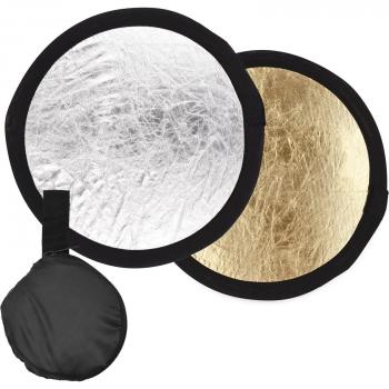 30cm/12inch Portable Photography Reflector Silver & Gold