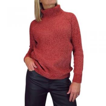 Paulo Due Long Sleeve Soft Chenille Top in Burnt Orange – Women's 10–14