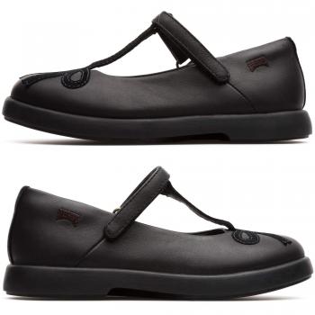 Black Smooth Leather Campers Twins Ballerinas – Size 29
