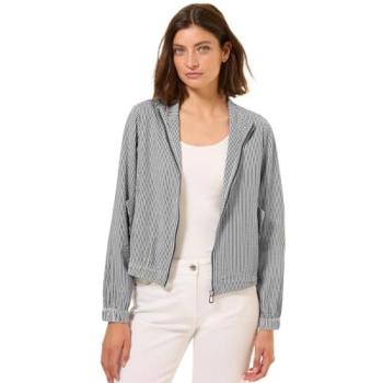 Blazer court en seersucker bleu pour femme Cecil XXL