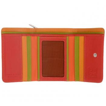 Portafoglio donna piccolo multicolore di DUDU in pelle con tasche per carte di credito e portamonete color rosso
