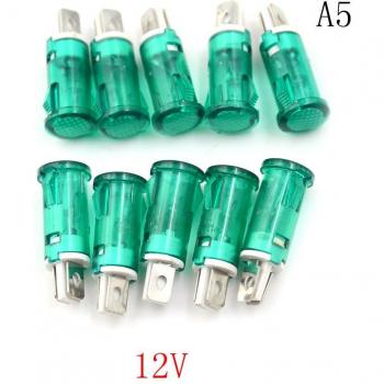 10Pcs 10mm Neon Indicator Lights Panel Mount MDX-11A Red Green Yellow 220V 12V/24VDC