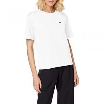 Lacoste Damen T-Shirt mit Logo Weiß Größe 40