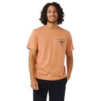Rip Curl Fade Out Icon Kurzarm T-Shirt orange schwarz