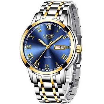 Sportivo LIGE Orologio da Polso Acciaio Inox e Oro