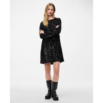 Pieces Paillettenkleid 'KAM' mit tiefem Rücken und Schleife, Größe S