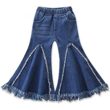 Algodón Fresa: Pantalones de Chica con Flecos
